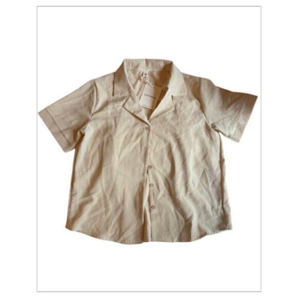 YUTONGJIA Tops - NWT YUTONGJIA Collared Button Blouse Cream Size S (CON-D04)